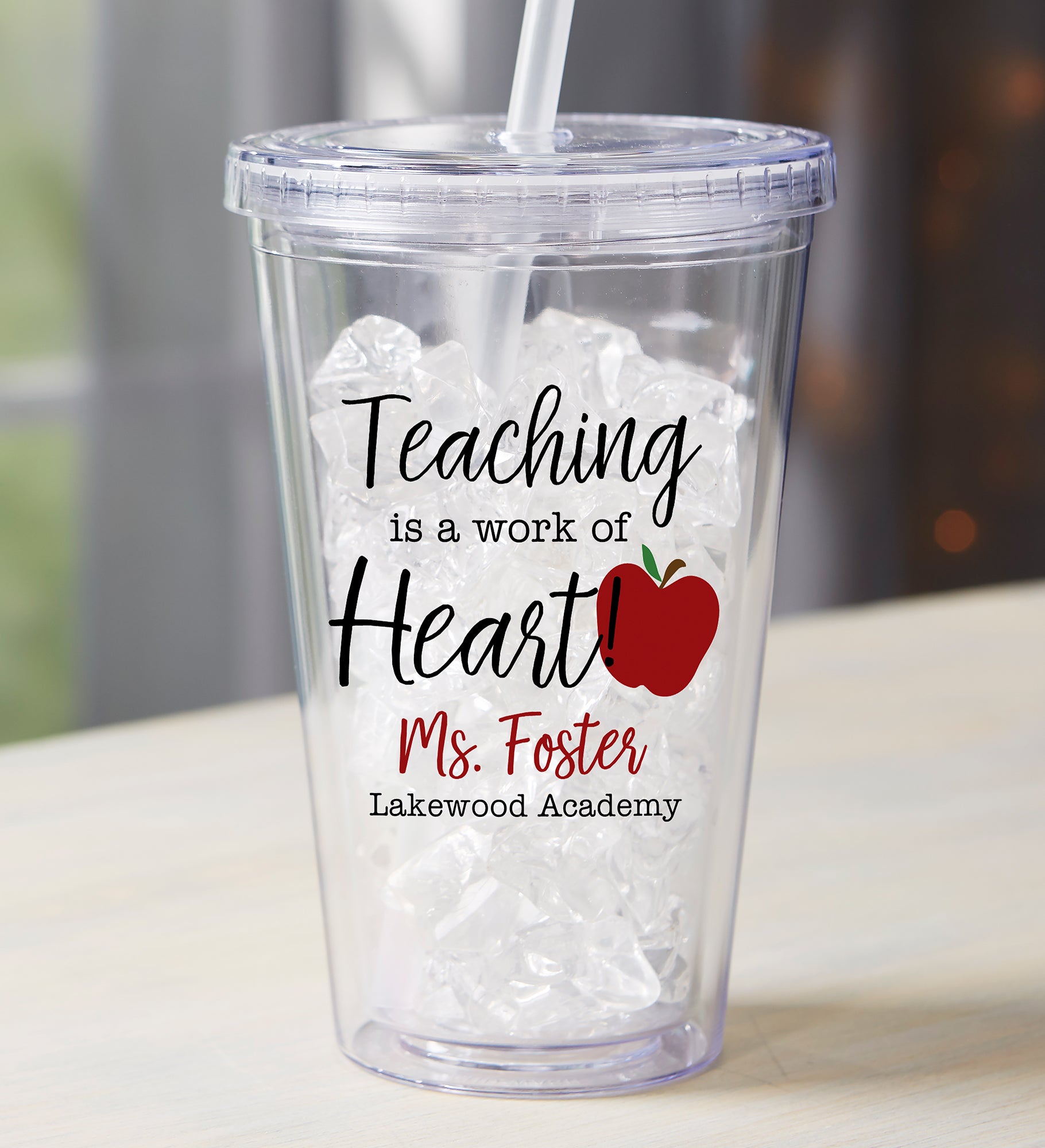 Inspiring Teacher Personalized 17 oz. Acrylic Insulated Tumbler